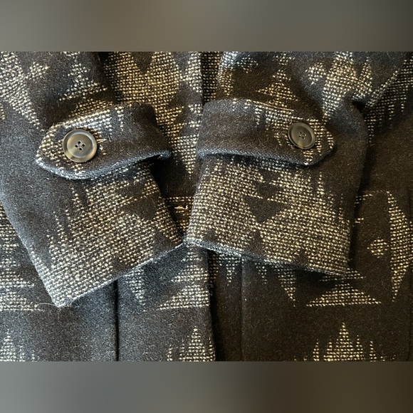 Pendleton Sonora Archive Blanket Long Coat Jacket Black Cream Large - Picture 10 of 10